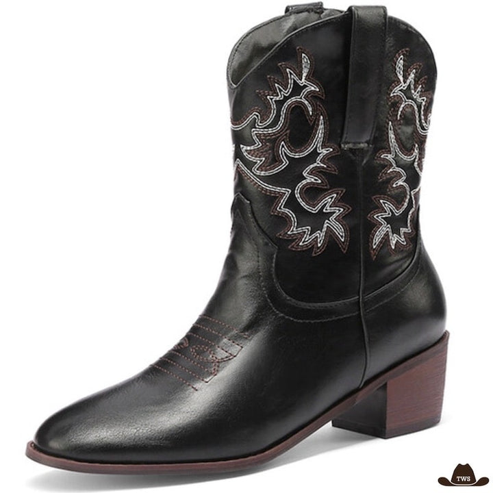 Bottines Cowboy Talon Noires