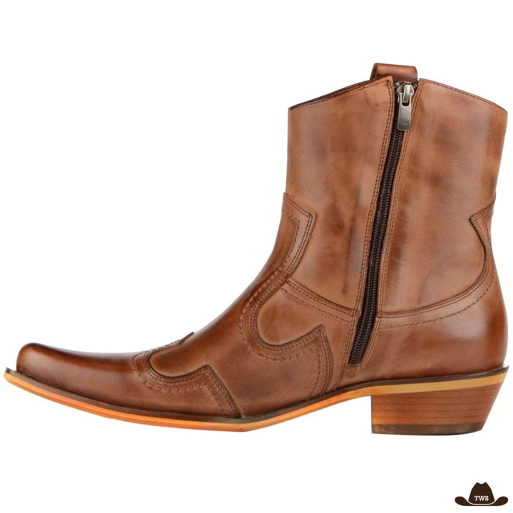 bottines cowboy cuir