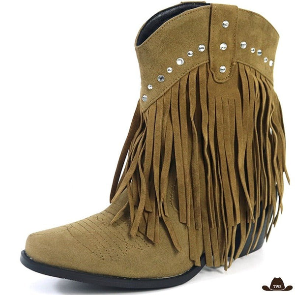 Bottines de Western Femme Camel