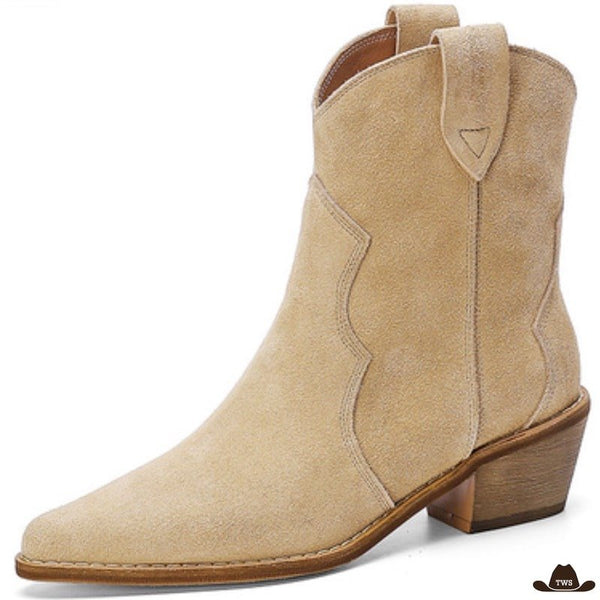 Bottines Femme Cowboy Beiges