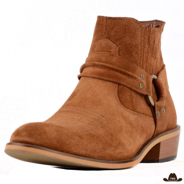 Bottines Style Cowboy Daim