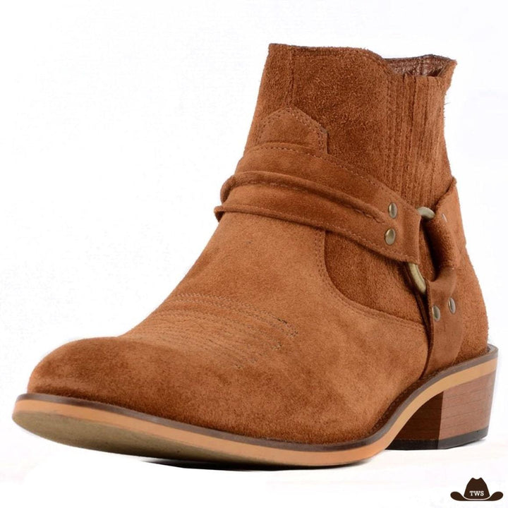 Bottines Style Cowboy Daim