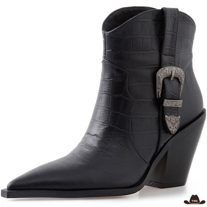 Bottines Western Croco