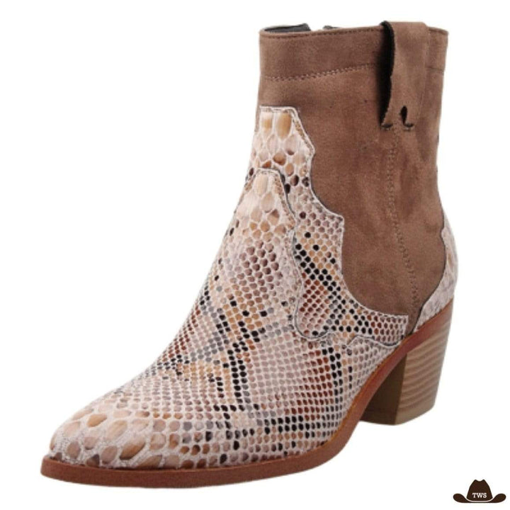 Bottines Western Femme Beiges