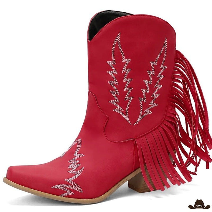 Bottines Western Rouges