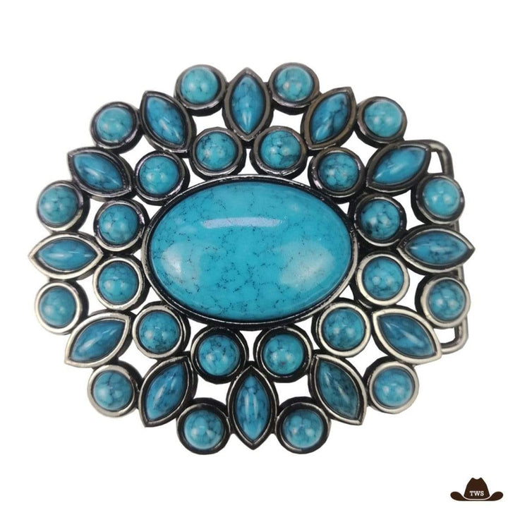 Boucle de Ceinture Western Femme Turquoise