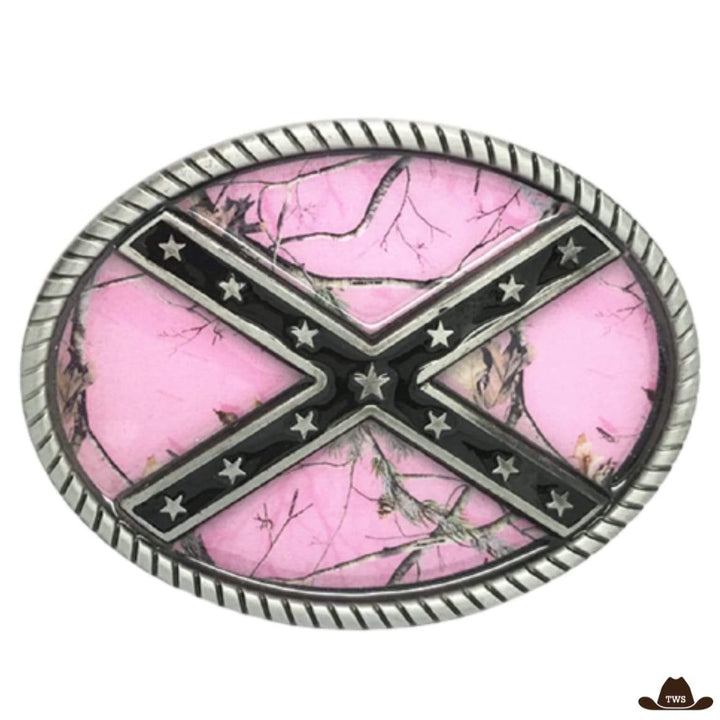 boucle de ceinture western rose