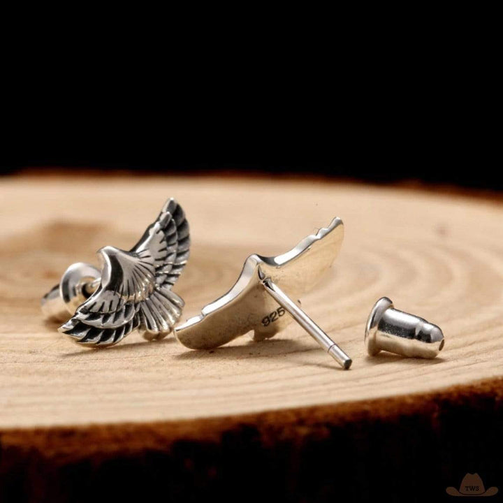 Boucles d'Oreilles Aigle Argent