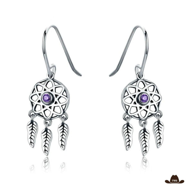 Boucles d'Oreilles Attrape-Rêves Plume