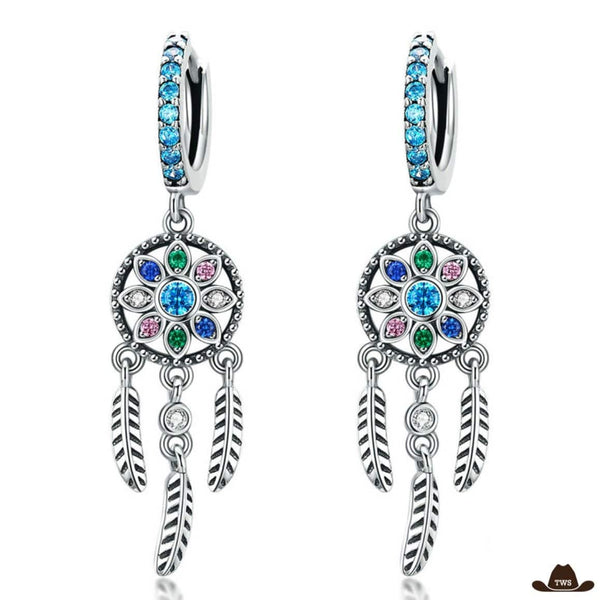 Boucles d'Oreilles Attrape-Rêves Turquoise