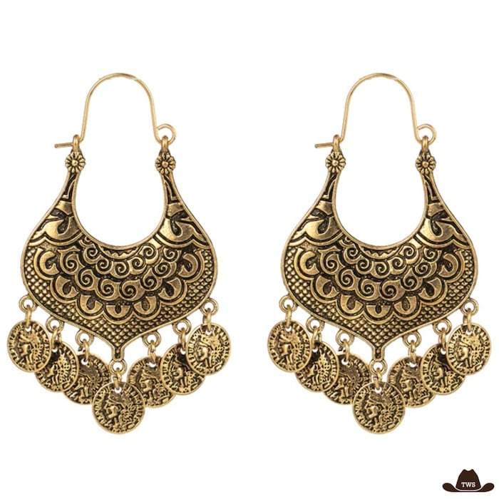 Boucles d'Oreilles Vintage Dorées