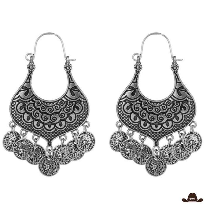 Boucles d'Oreilles Vintage Argentées