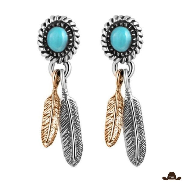 Boucles d'Oreilles Western Turquoise