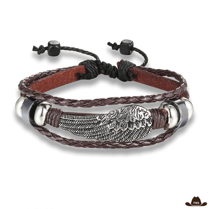 Bracelet Cuir Aile d'Aigle