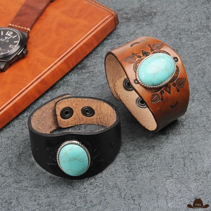 Bracelet Indien Western en Cuir