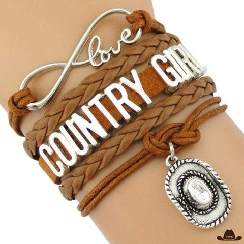 Bracelet western Country Girl - marron
