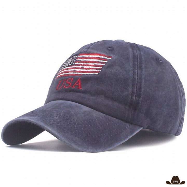 casquette americaine western bleue