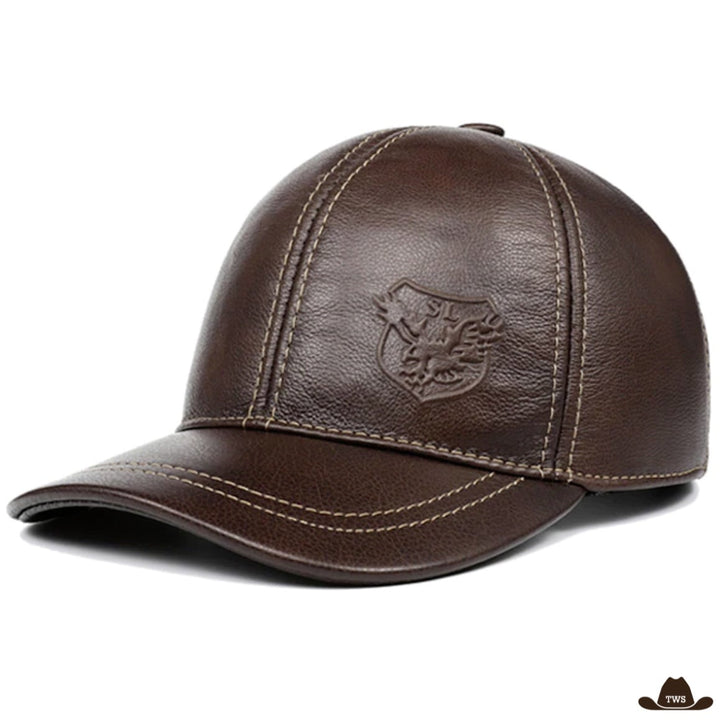 casquette cuir marron