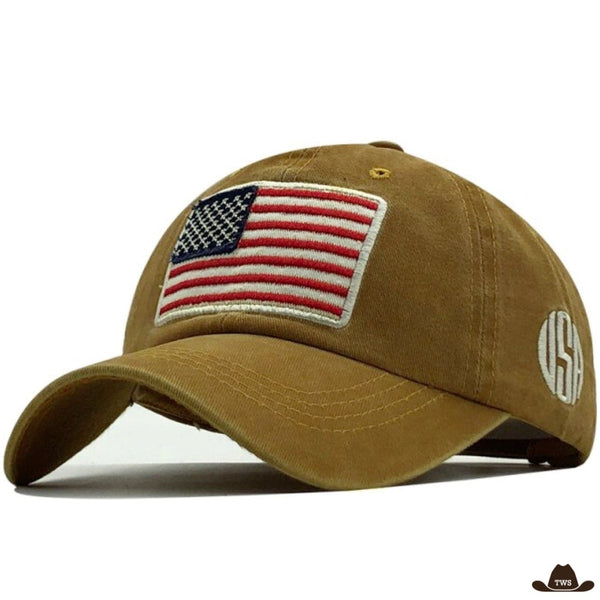 Casquette USA Homme Marron