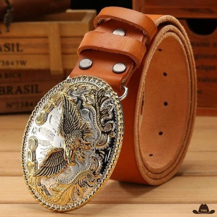 Ceinture avec boucle cowboy - marron