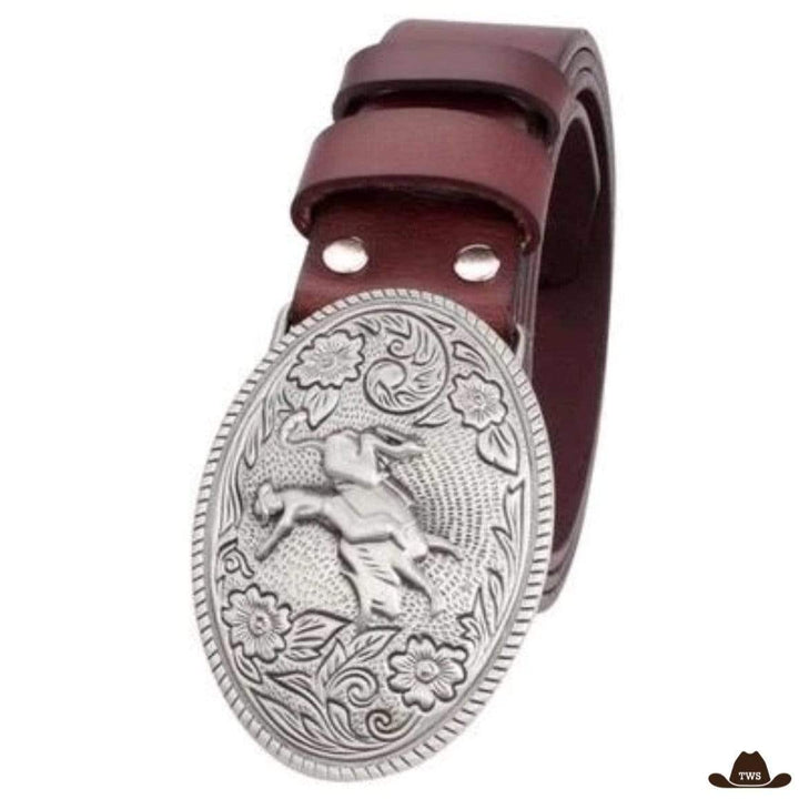 Ceinture avec Boucle Western Marron