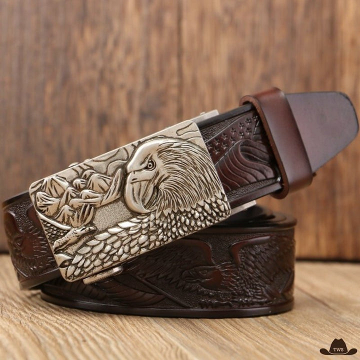 Ceinture Boucle de Western Cuir