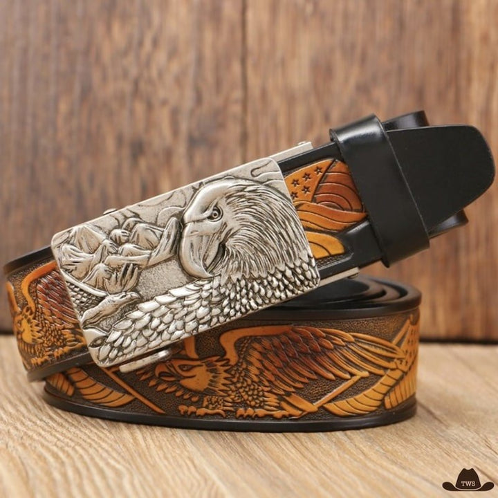 Ceinture Boucle Western en Cuir