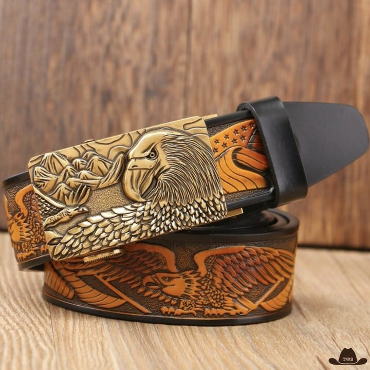 Ceinture Boucle Cowboy Cuir