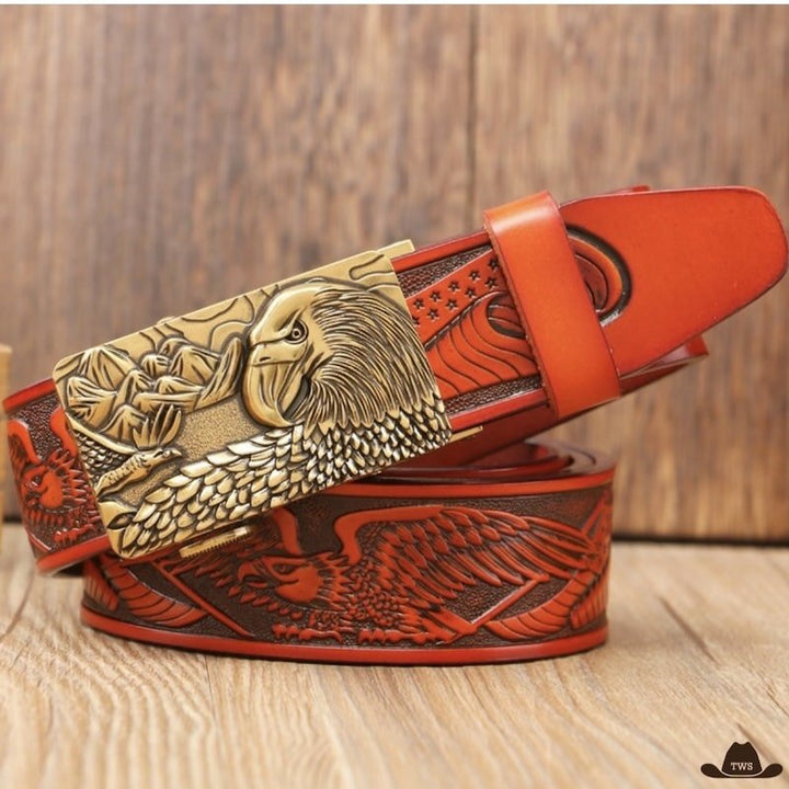 Ceinture Boucle Cowboy en Cuir