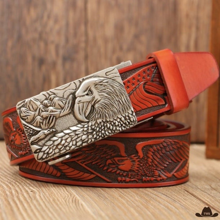 Ceinture Boucle de Western en Cuir