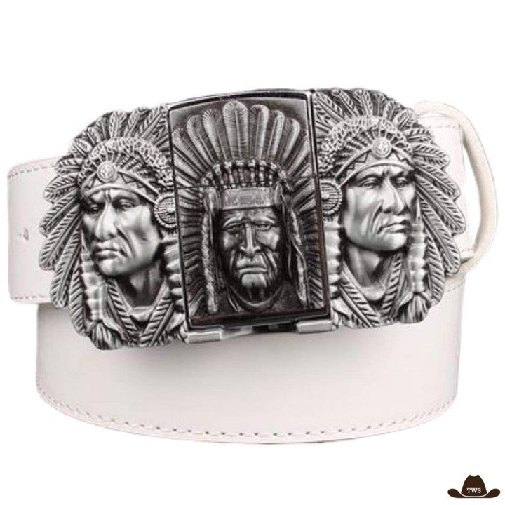 Ceinture Briquet Western Indien Blanche