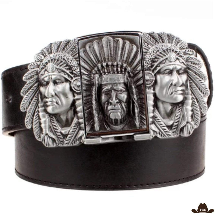 Ceinture Briquet Western Indien Noire