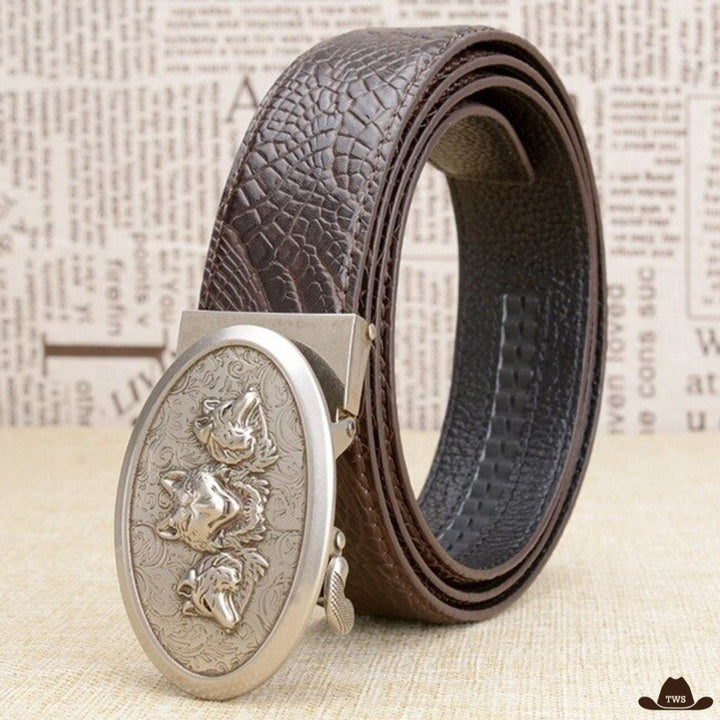 Ceinture Marron Camel Boucle Western