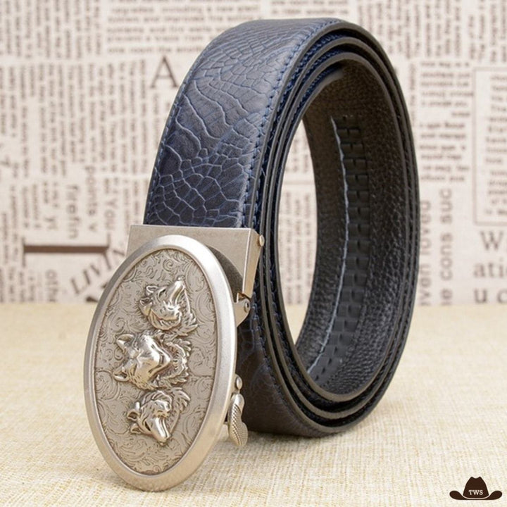 Ceinture Bleu Boucle Western