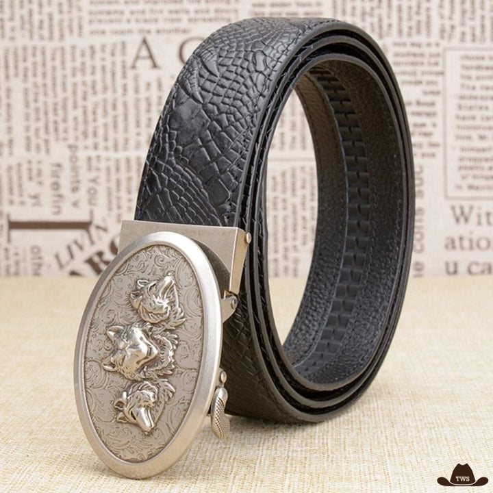 Ceinture Noir Boucle Western