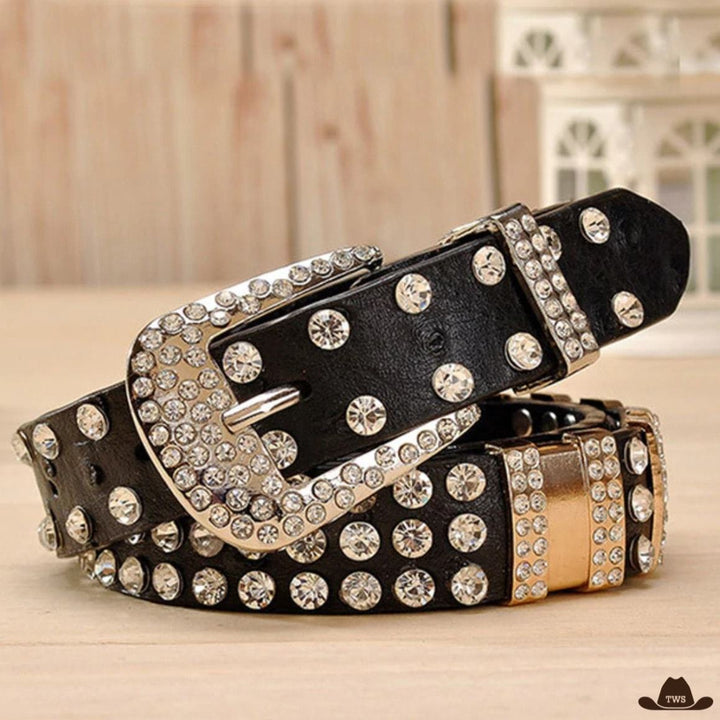 Ceinture Country Strass Noire