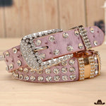 Ceinture Country Strass Rose