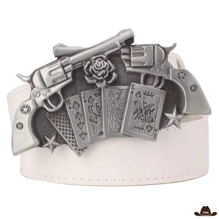 Ceinture Cowboy avec Pistolet Blanc