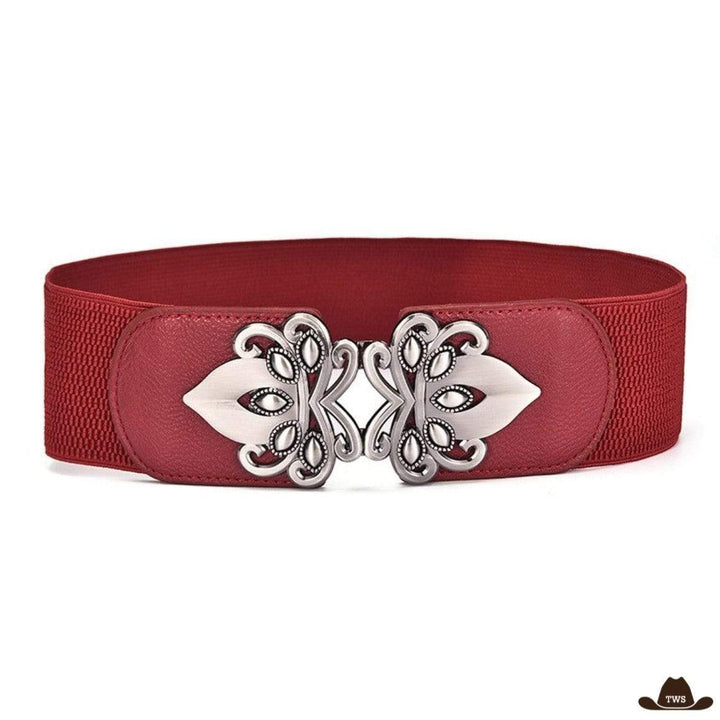 Ceinture Cowboy Double Boucle Rouge