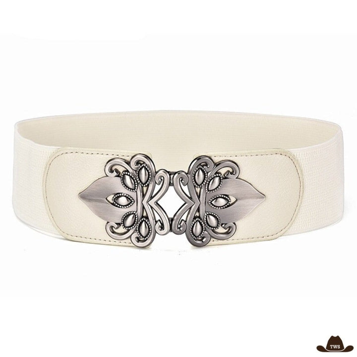 Ceinture Cowboy Double Boucle Blanche