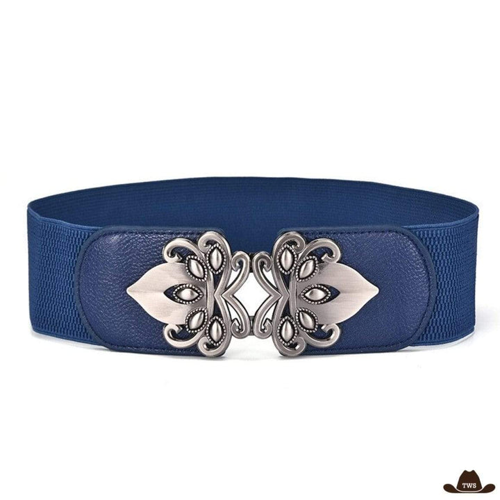 Ceinture Cowboy Double Boucle Bleue