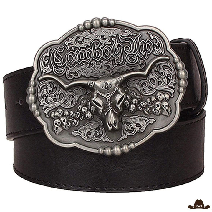 Ceinture Cowboy Crâne Noire