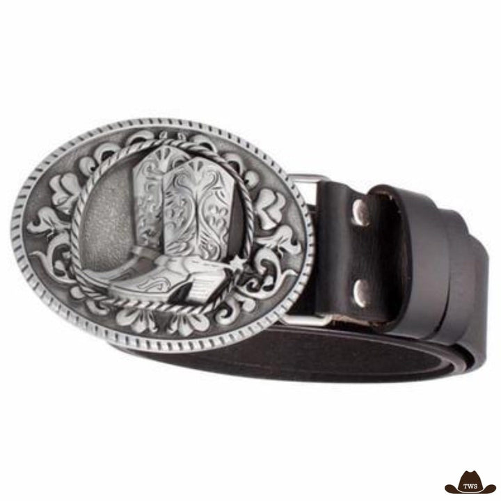 Ceinture cowboy cuir - noir