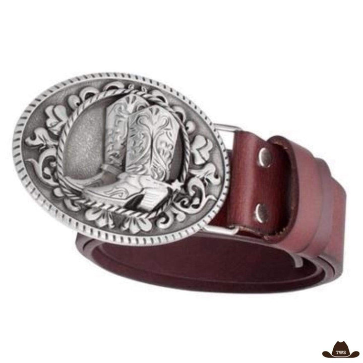 Ceinture cowboy cuir - marron