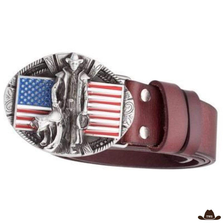 Ceinture cowboy homme - marron