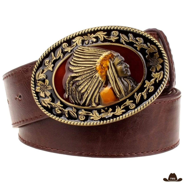 Ceinture Cowboy Indian Marron