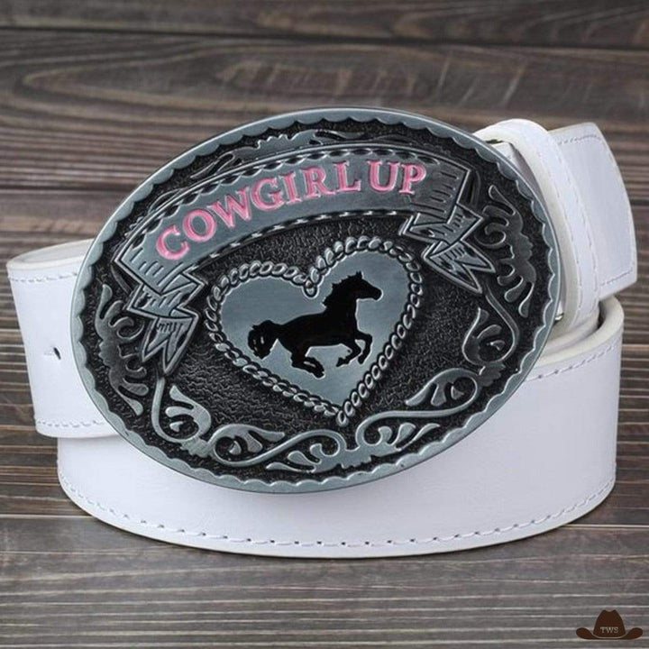 ceinture cowboy femme pas cher - blanc