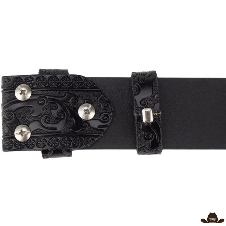 Ceinture Cuir Boucle Western