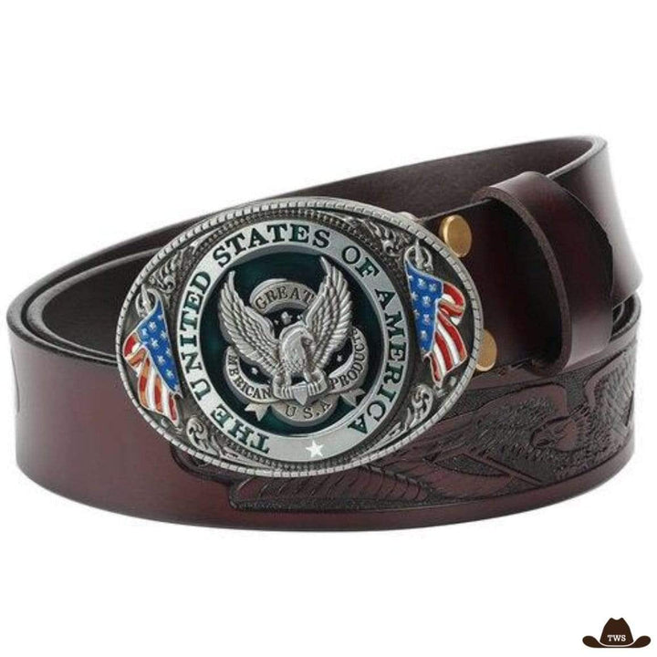 Ceinture en Cuir Homme Style Western