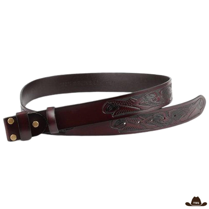 Ceinture Western Sans Boucle Marron